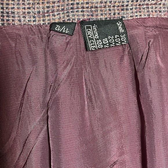 Vintage Women’s Wool Blend Skirt Small Square Patterned A Line Size 11/12 - Picture 8 of 16